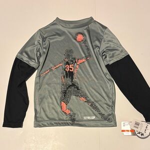 Hind Gray and Black Long Sleeve Kids Tee